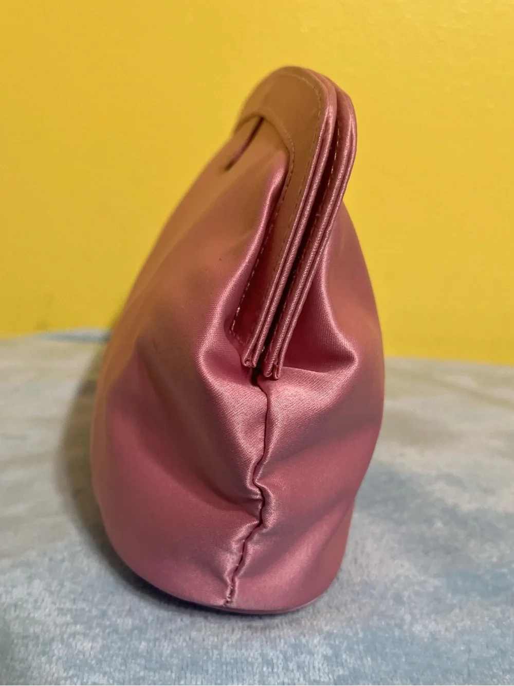 Prada Candy Pink Satin Cosmetic / Makeup Bag Clutch – Like New Condition 💗
